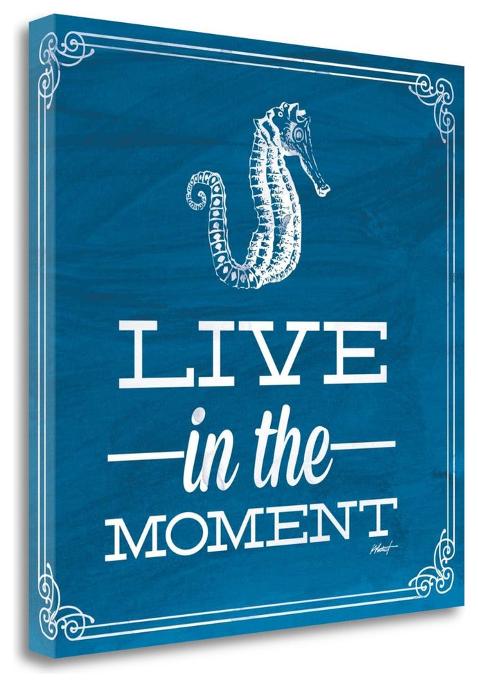 "Live In The Moment Blue" By Katie Pertiet, Giclee Print on Gallery Wrap Canvas