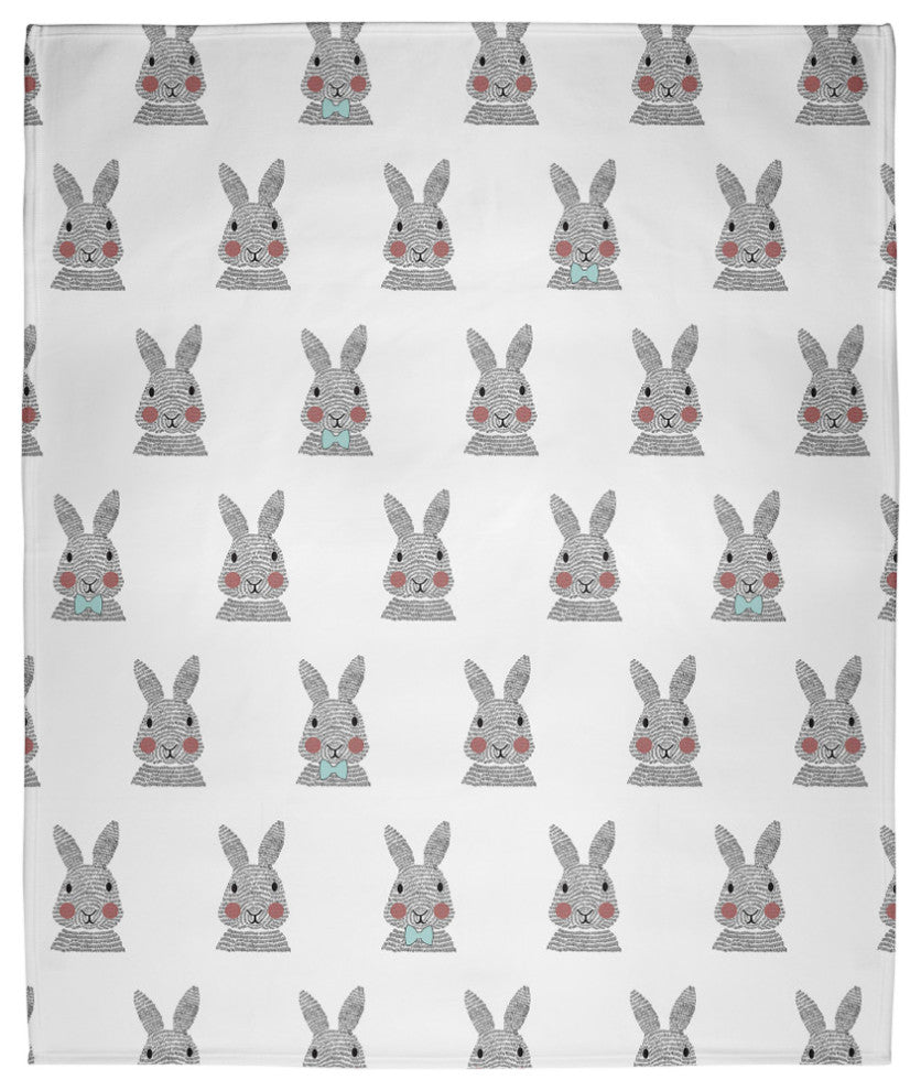 Easter Bunny Fluffle Throw Blanket, Wave Top Blue, 60"x80"