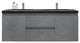 Belli 60" Double Sink Wall Mount Vanity Set, Cement Gray, Matt Black Top
