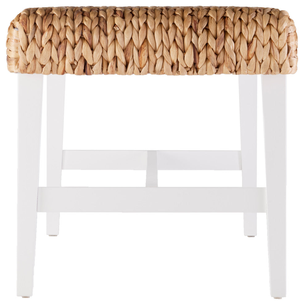 Acors White Woven Coffee Table Bench