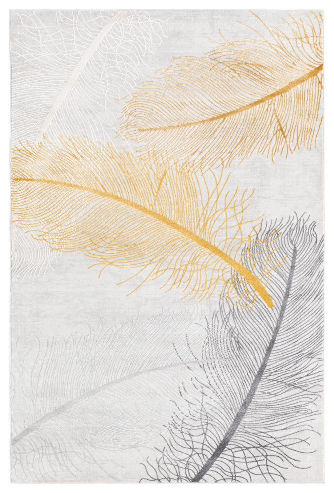 Unique Loom Camilla Finsbury Rug, Yellow Gray, 5'3"x8'