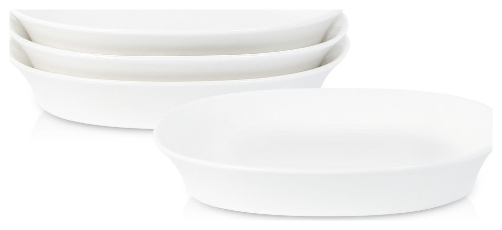 Stone Lain Quadro Porcelain Pasta Bowl Set of 4, White