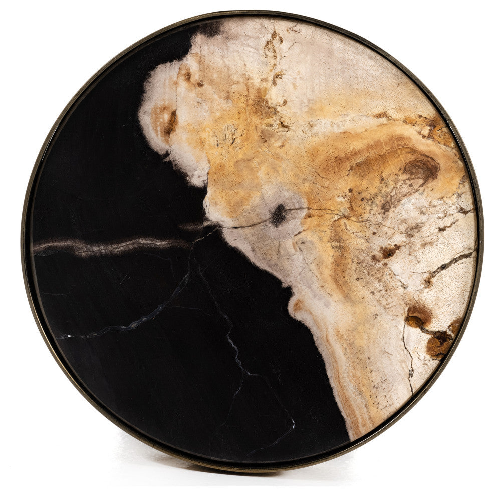 Bevin End Table, Dark Petrified Wood