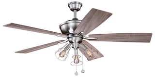 Vaxcel Clybourn 52" Ceiling Fan, Satin Nickel