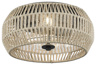 Golden Lighting 6073-OFM Seabrooke 2 Light 14"W Outdoor Flush - Natural Black /