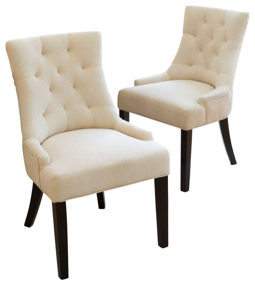 GDF Studio Janelle Tufted Fabric Dining/ Accent Chair, Set of 2