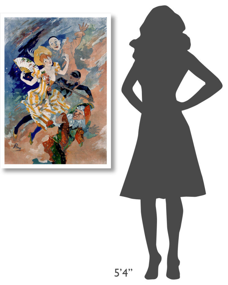 "Les Arts / La Pantomime" Digital Paper Print by Jules Cheret, 27"x38"