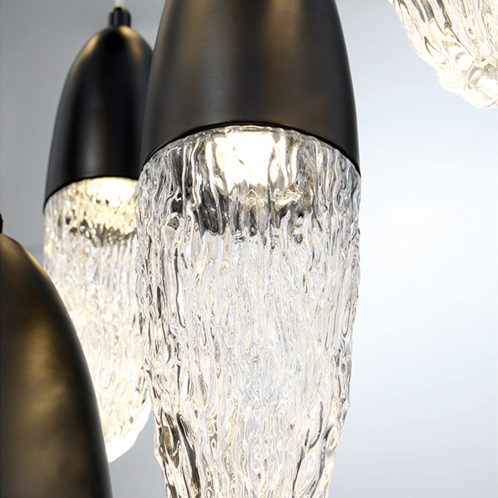 Ecrou 3-Light Chandelier, Mixed Black + Brass