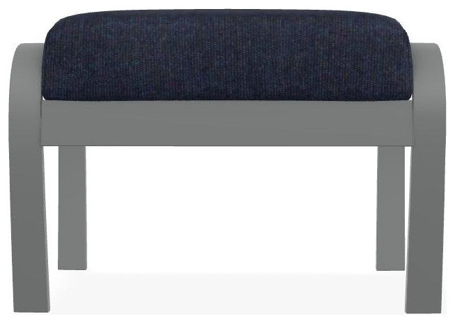 Belle Isle Cushion Outdoor Ottoman, Indigo/Graphite
