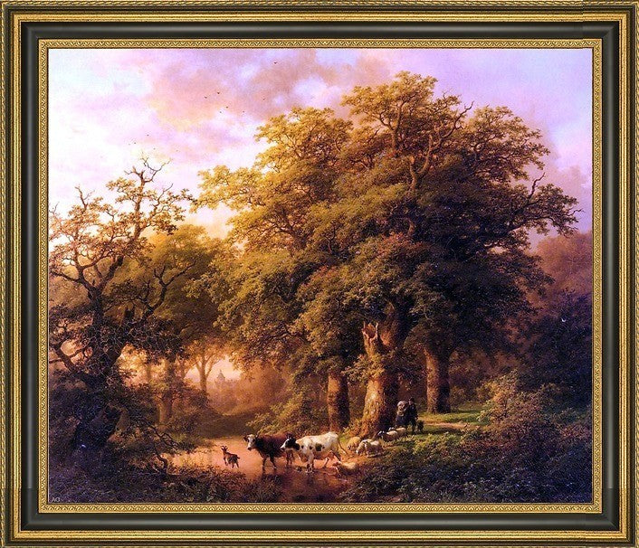 Johann Bernard Klombeck Summer Framed Premium Canvas Print, 20"x25"