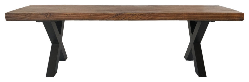 GDF Studio Melantha Indoor Brown Walnut Finish Lightweight Concrete Dining Bench