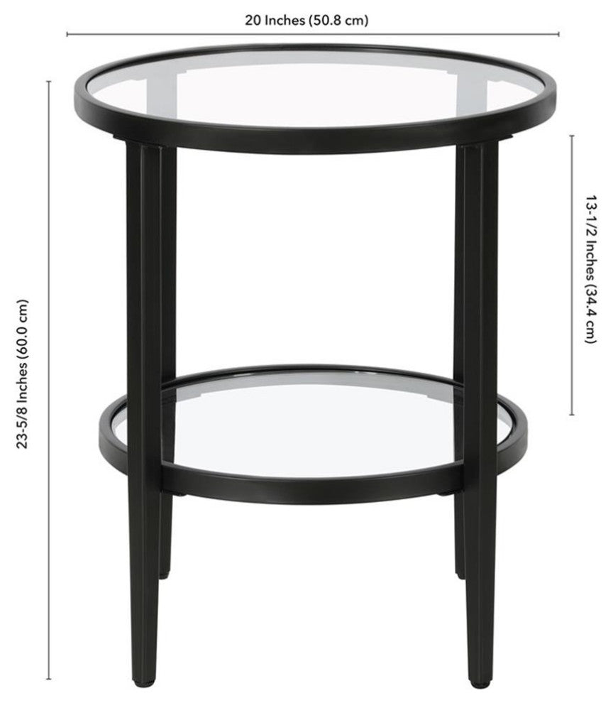 Henn&Hart 19.63" Black Side Table