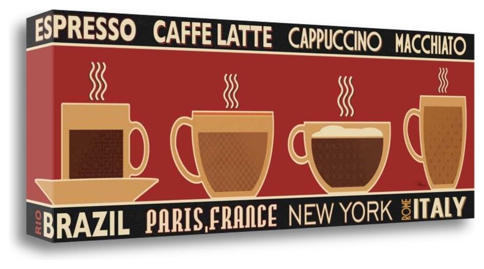 "Deco Coffee Panel I" By Pela Studio, Giclee Print on Gallery Wrap Canvas
