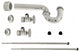 Standard Pedestal Lavatory Kit With Round Handles, Satin Nickel