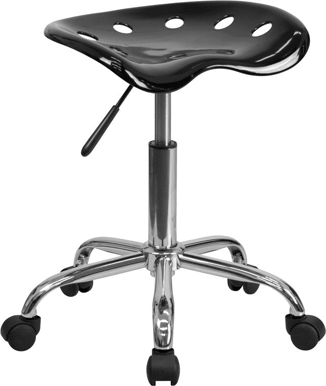 Beautiful Tractor Seat and Chrome Stool, Black