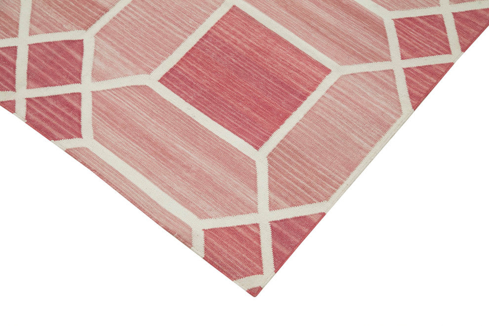 Rug N Carpet - Handmade Wool 3' 7'' x 5' 5'' Modern Design Dhurrie Kilim Rug