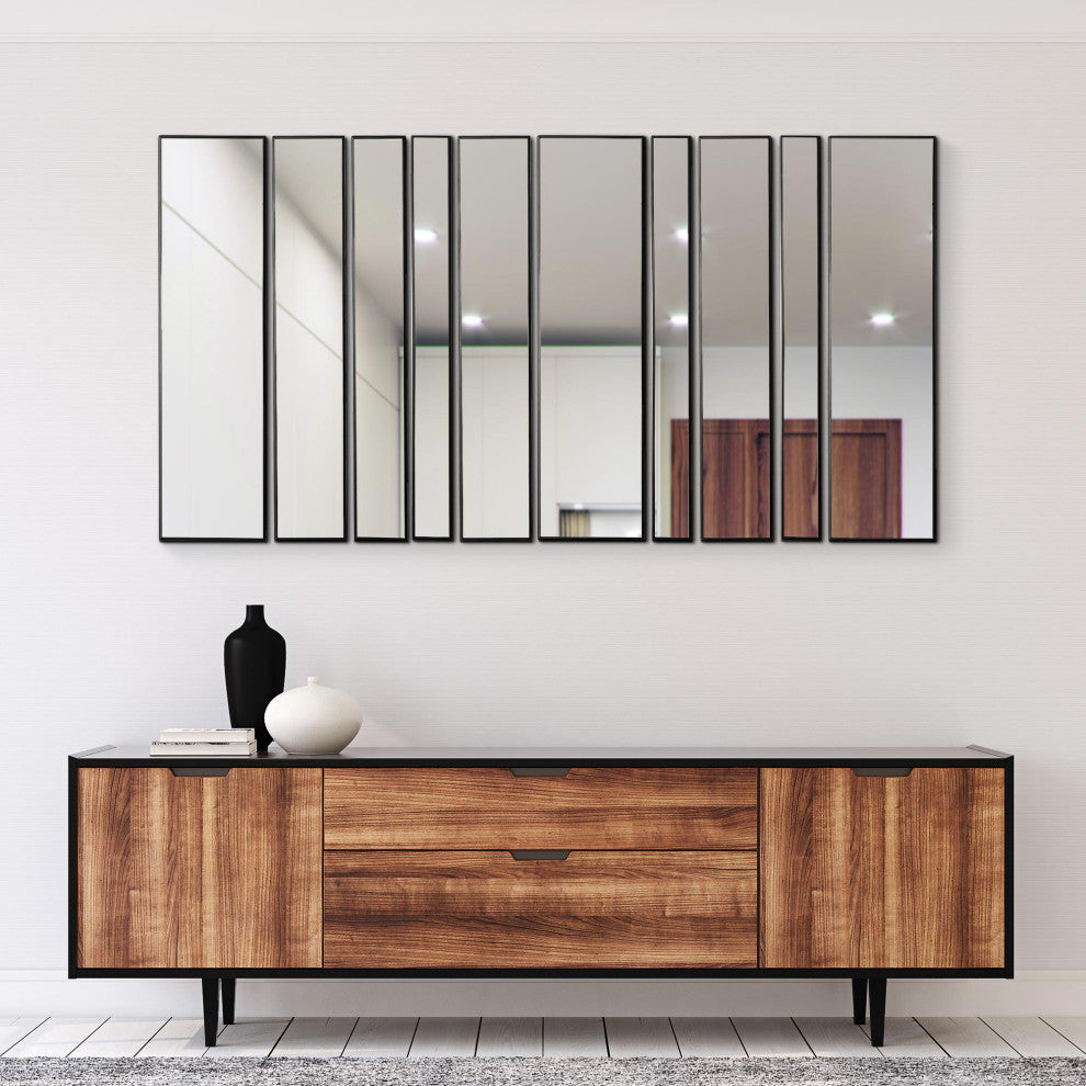 Black Metal Framed 10 Piece Accent Mirror Variety Set