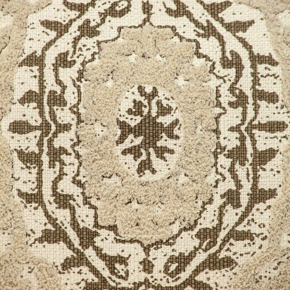 Parkland Collection Abu Beige Throw Pillow, Square, Beige/Brown