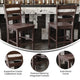 Set of 2 24" High Ladderback Counter Height Barstool, Gray Wash Walnut