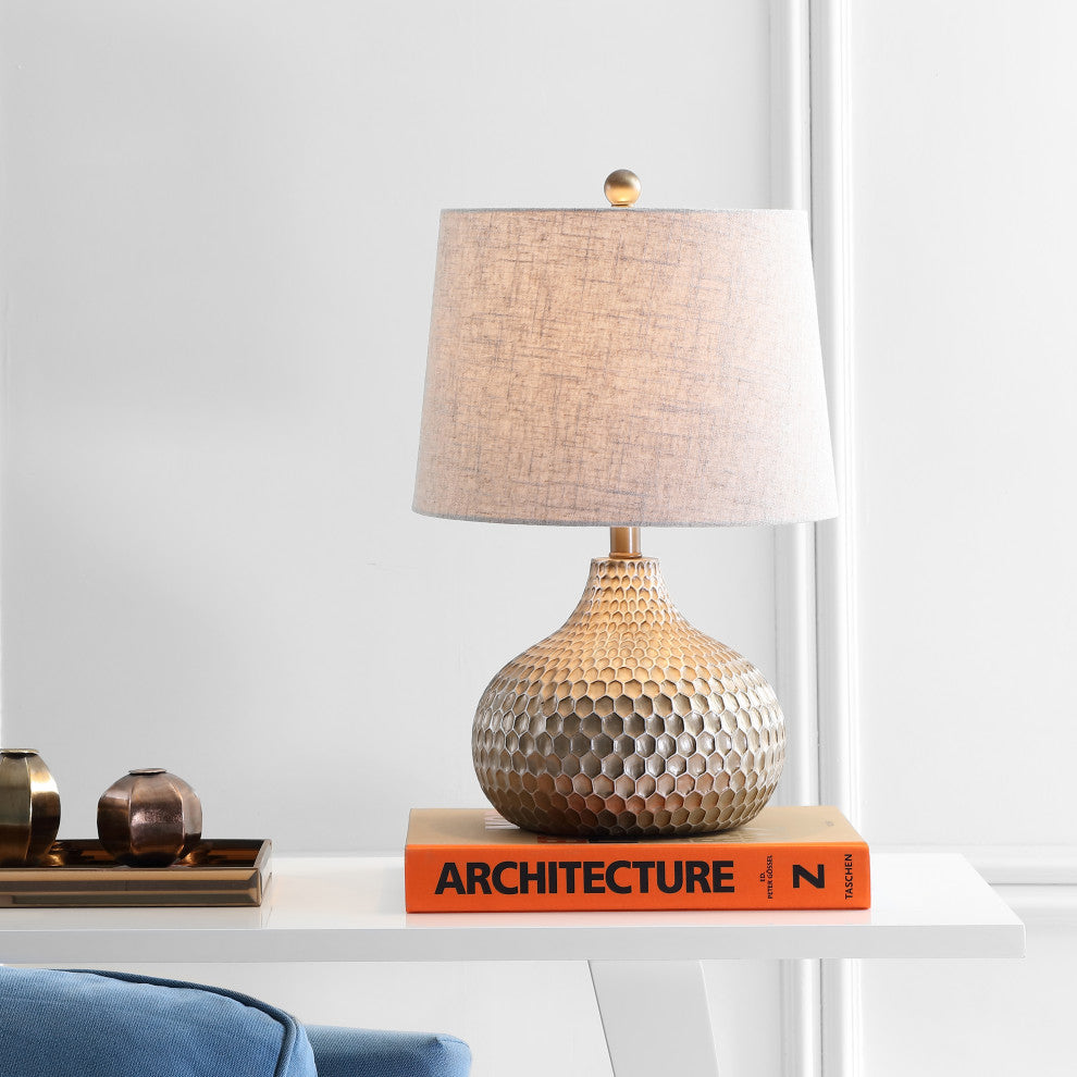 Bates Honeycomb LED Table Lamp, Antique Brown, 22"