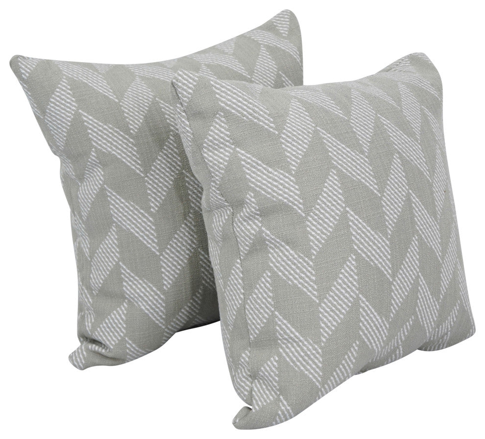 17" Jacquard Throw Pillows With Inserts, Set of 2, Gannawls Khaki