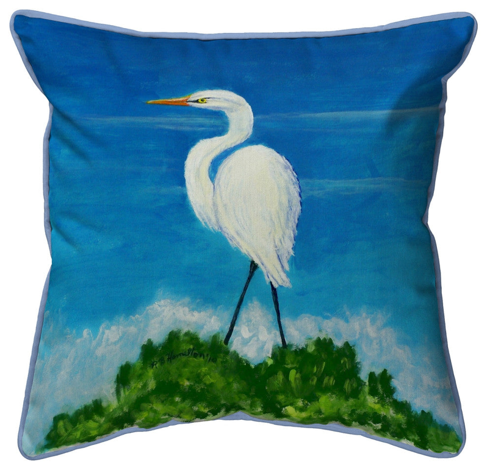 Great Egret Large Indoor/Outdoor Pillow 18x18