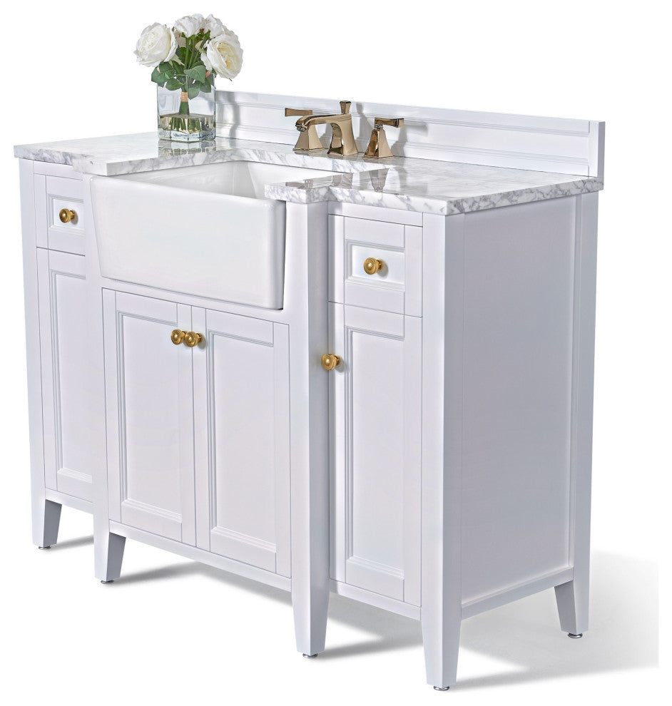 Adeline Vanity Set, White, 48", Single Sink