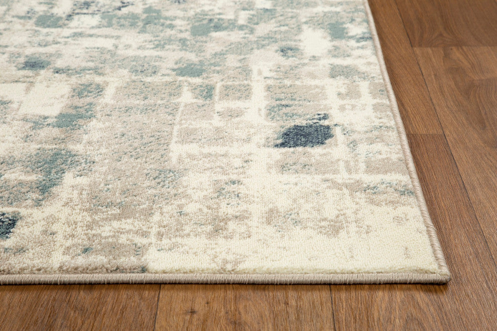 Heritage Beige/Blue Wonder Distressed Moroccan Area Rug, 7'7 X10'10