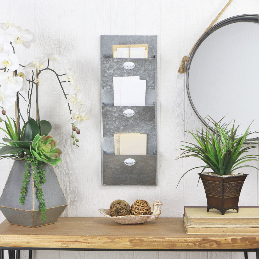 Galvanized Mail Wall Organizer