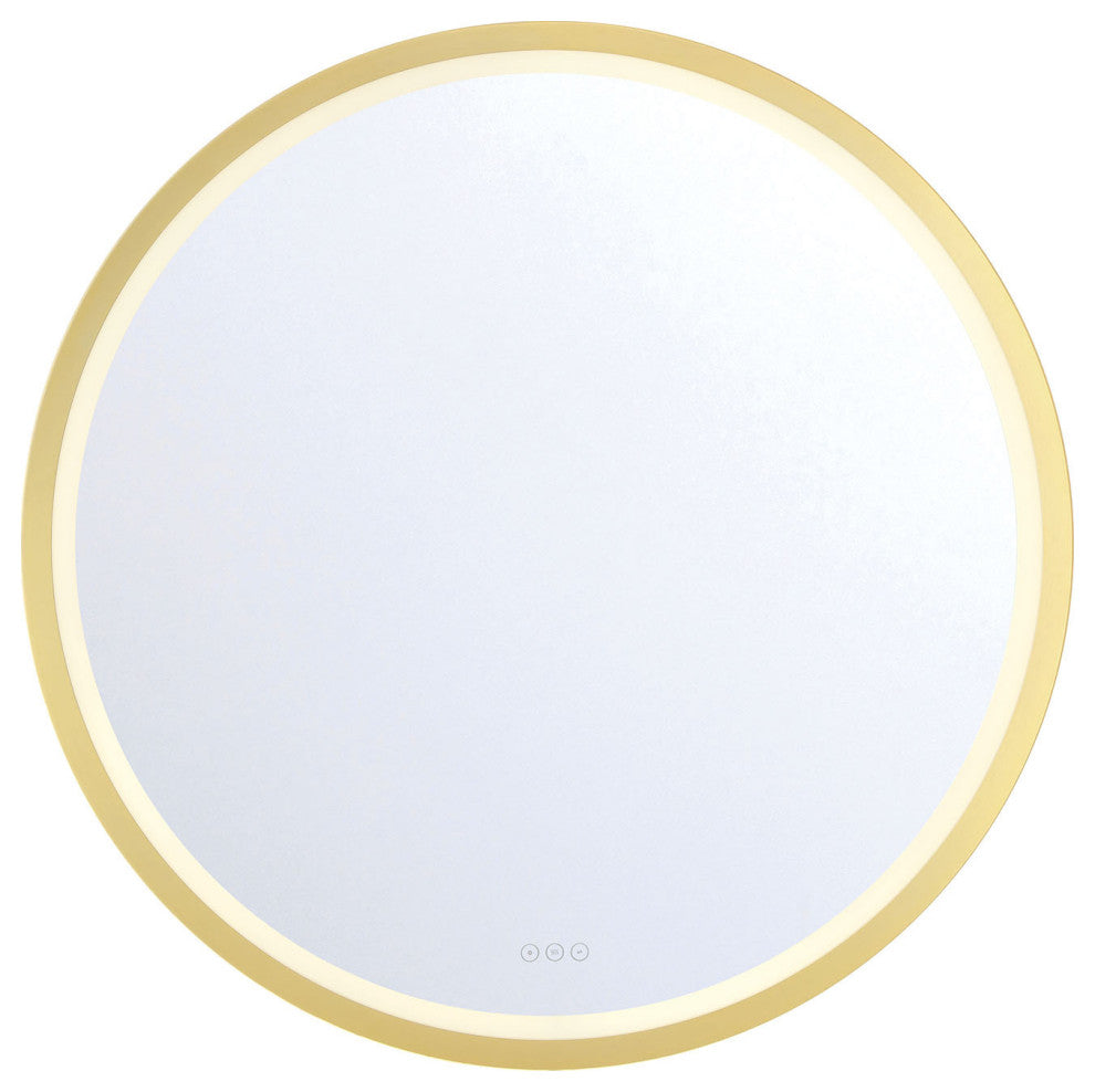 Artell Square Mirror - 42" x 42", Brushed Gold