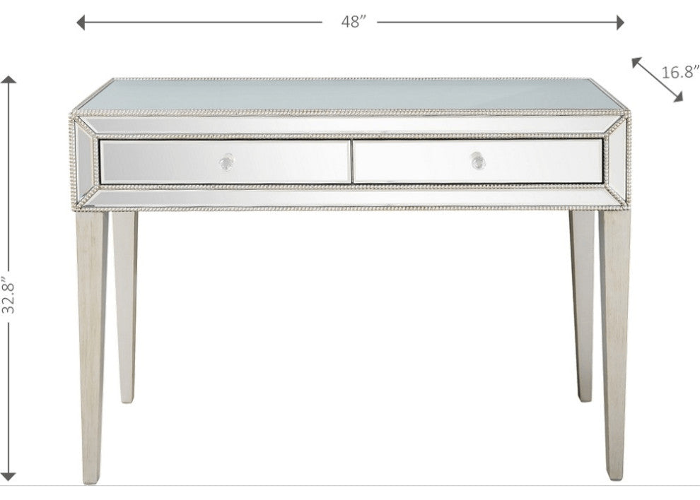 Silver Beaded Console Table