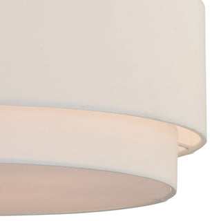 Burnaby Mid-Century Drum Semi Flush Ceiling Light, Matte Brass, 20.5-in. W X 10.75-in. H X 20.5-in. D