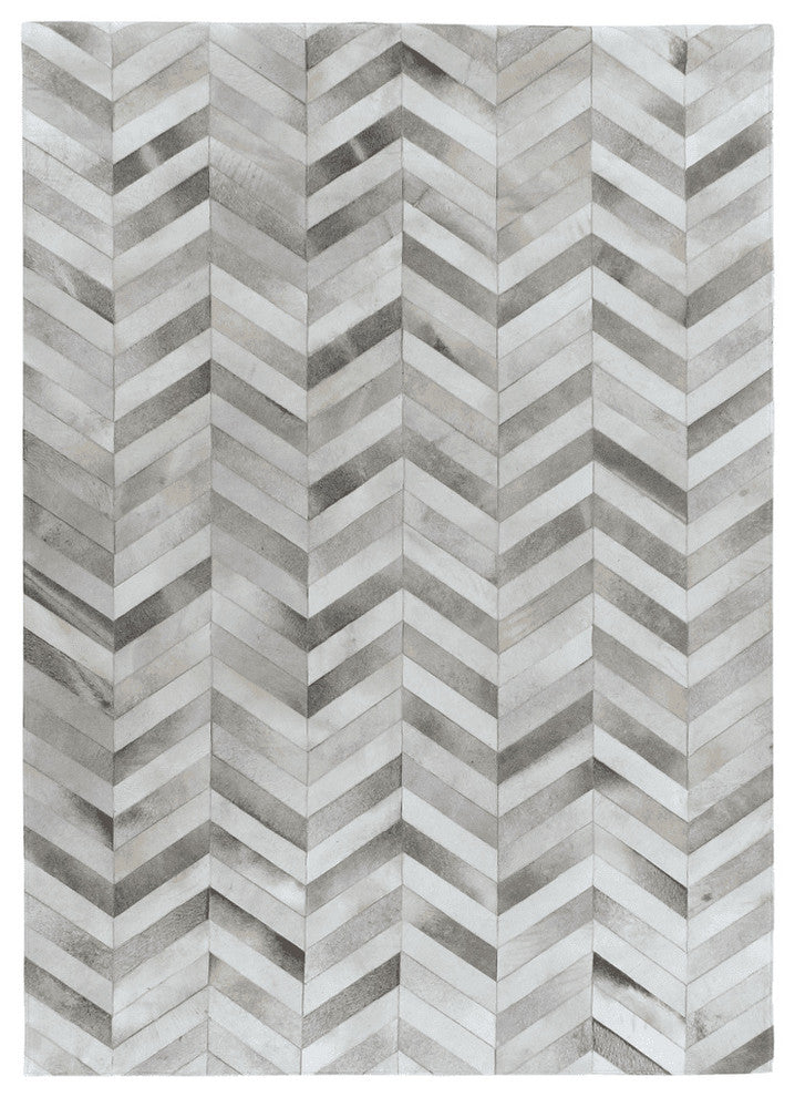 Natural Hide Cowhide White/Silver Area Rug, 8'x11'