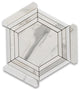 Calacatta Gold Marble Hexagon Georama Mosaic Tile Thassos White Honed, 1 sheet