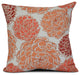 18x18", Floral Outdoor Pillow, Orange