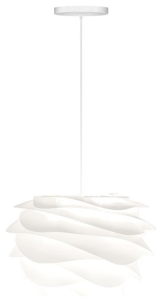Carmina Hardwired Pendant, White/White
