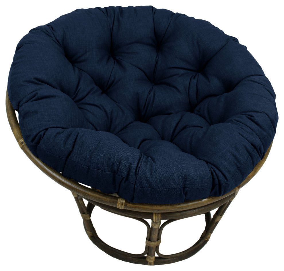 44" Solid Outdoor Spun Polyester Papasan Cushion, Fits 42" Papasan Frame, Azul