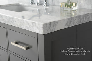 Elizabeth Bath Vanity, Sapphire Gray, 60", Brushed Nickel Hardware, No Mirror