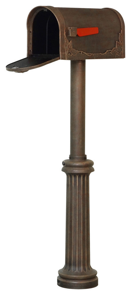 Floral Curbside Mailbox with Bradford Surface Mount Mailbox Post