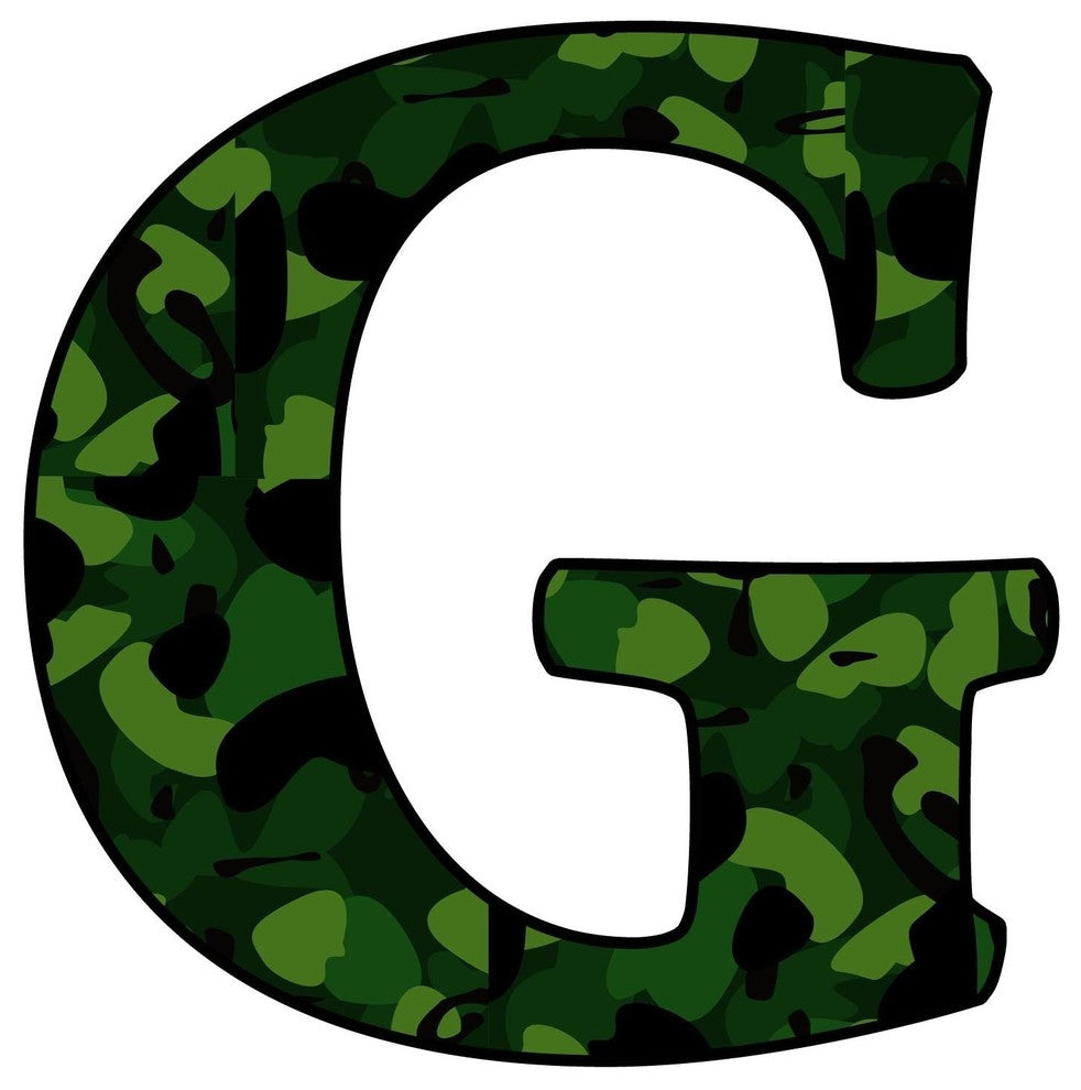 VWAQ Camoflauge G Wall Decal Peel and Stick Military Camo Pattern Wall Letter