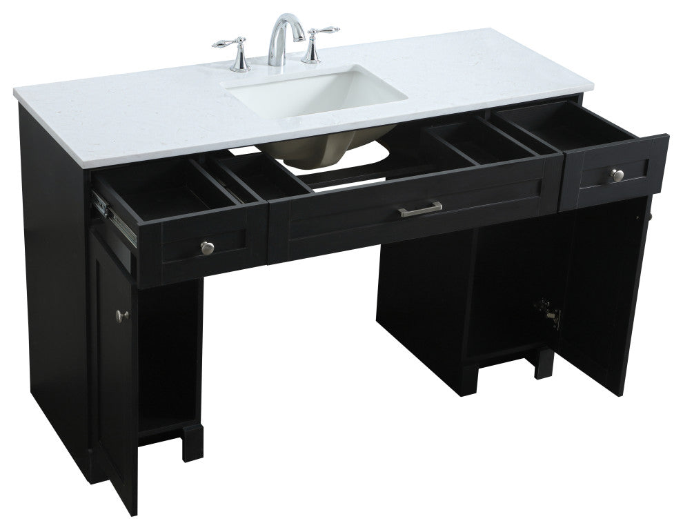 54" ADA Compliant Bathroom Vanity, Black