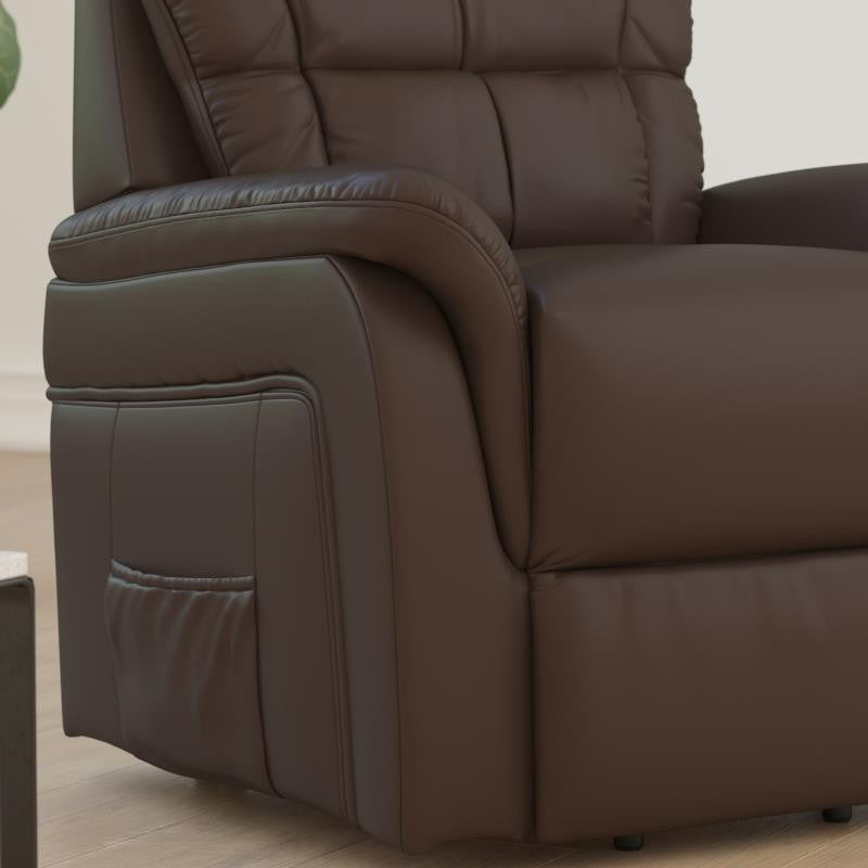 Hercules Series Remote Powered Lift Recliner, Cognac Leathersoft