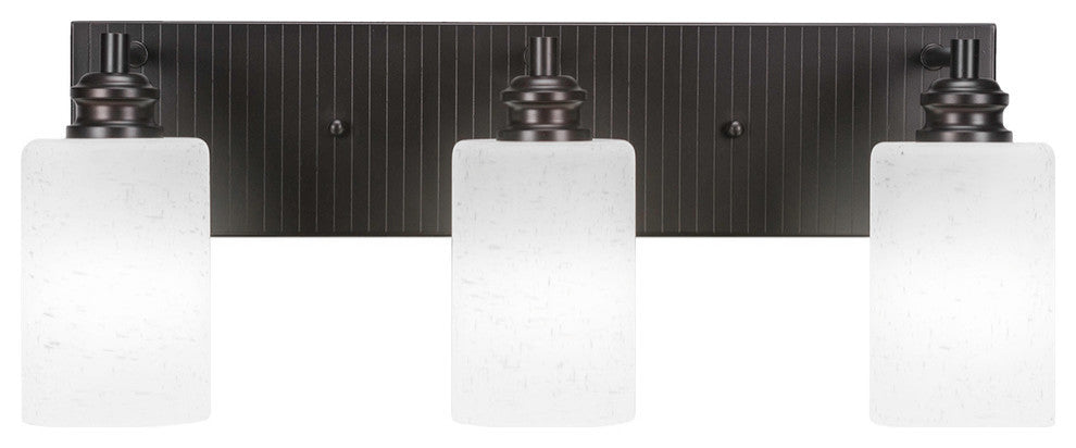 Edge 3-Light Bath Bar, Espresso/White Muslin