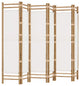 vidaXL Room Divider Foldable 6 Panel Room Divider Screen Bamboo and Canvas