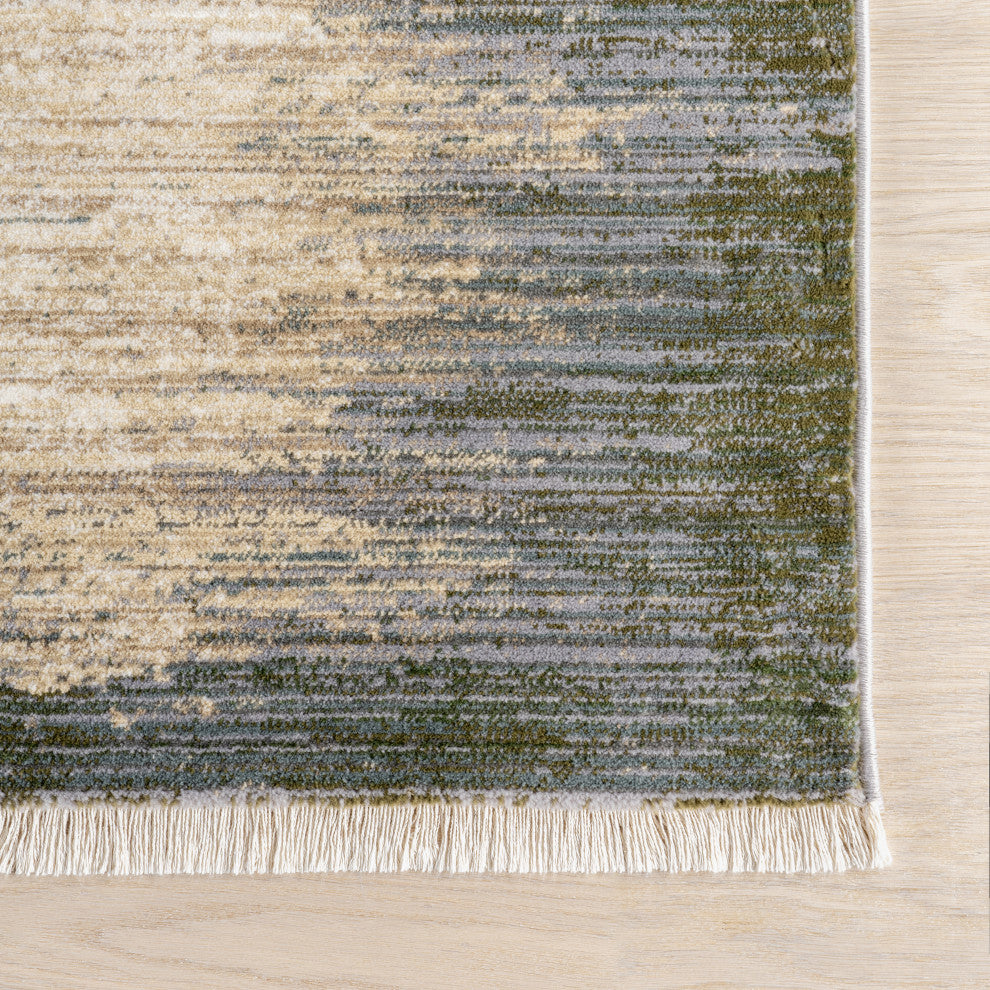 Rhianna Contemporary Abstract Area Rug, Dark Beige 2'8"x8'