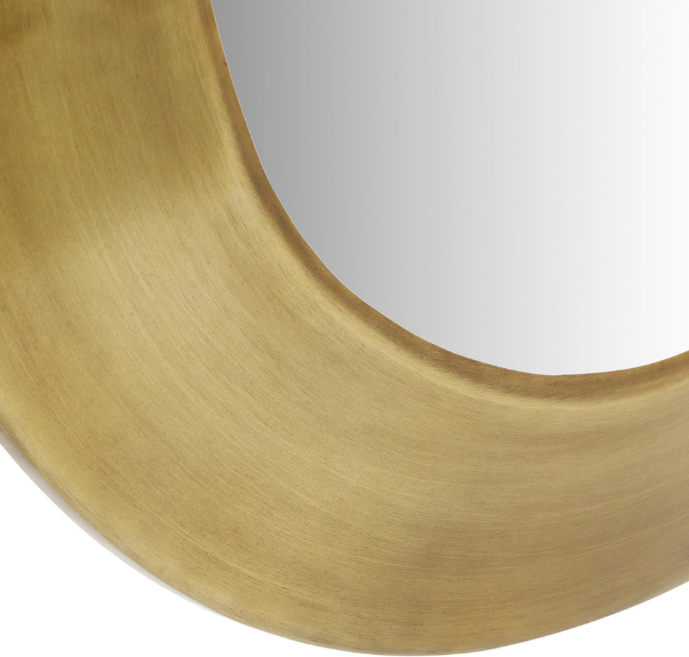 Sphere Iron Frame Mirror, Gold, 24" W x 2" D x 24" H