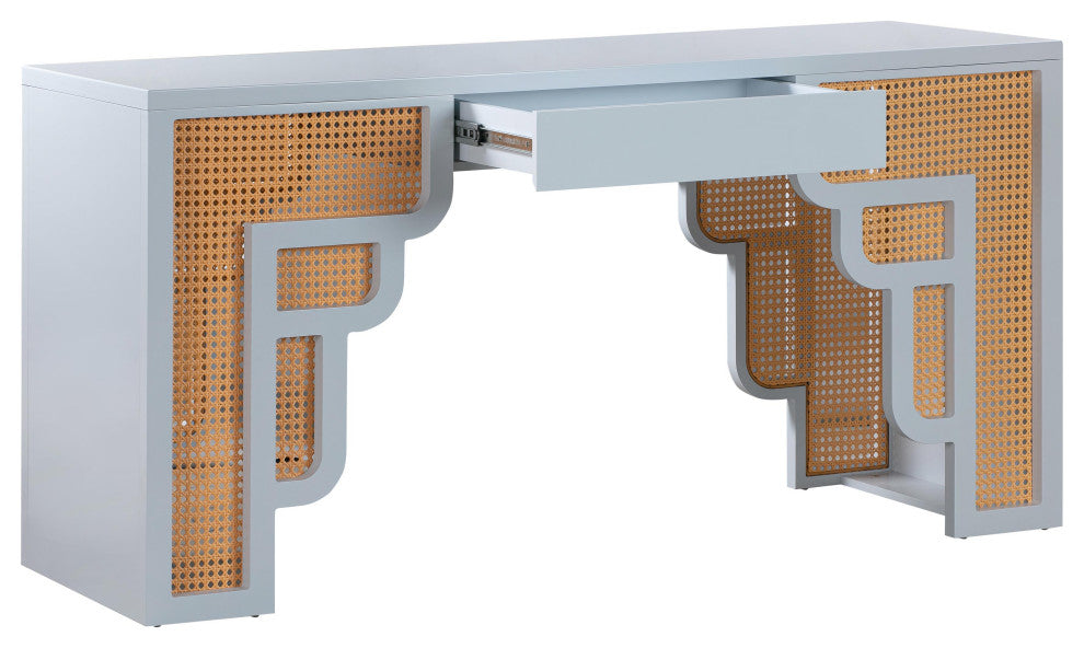 Suzie Rattan Executive Desk, Blue