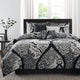 Madison Park Vienna Traditional 7-Piece Cotton Comforter Set, Black