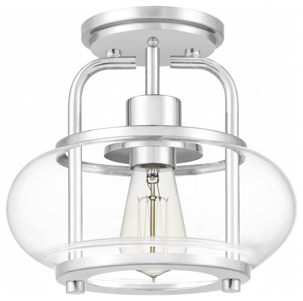 Trilogy 1-Light Semi-Flush Mount, Brushed Nickel