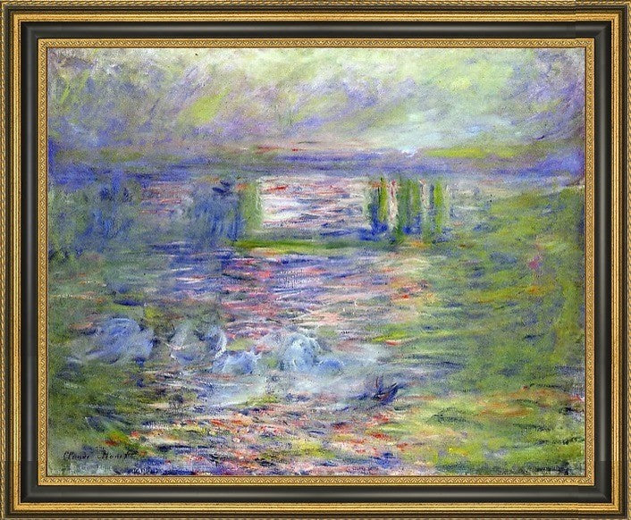 Claude Oscar Monet Charing Cross Bridge - 16" x 20" Framed Premium Canvas Print